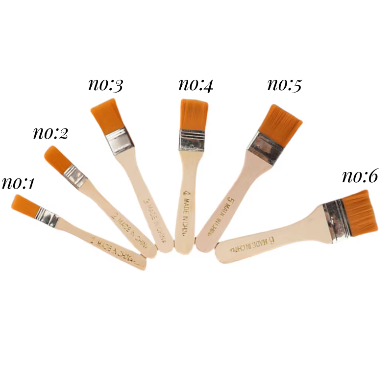 Pinceau de peinture à l'huile en nylon n ° 1-12, brosse de nettoyage pour peinture acrylique