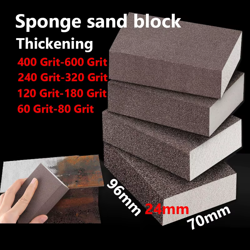Blocs d'éponge de ponçage, grain 60 ~ 600, bloc de ponçage, éponge de meulage murale pour métal, pla