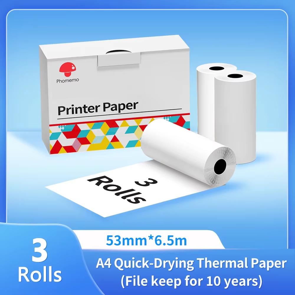 Phomemo A4 imprimante thermique papier lettre papier continu à séchage rapide adapté pour M832/M833/