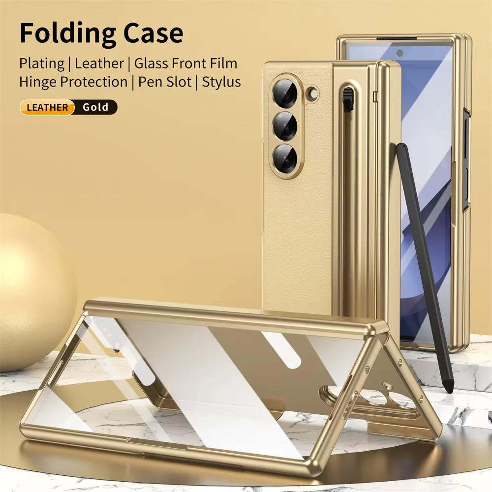 Z Fold7 luxe charnière Protection étui en cuir pour Samsung Galaxy Z Fold7 Fold 7 mode électronique 
