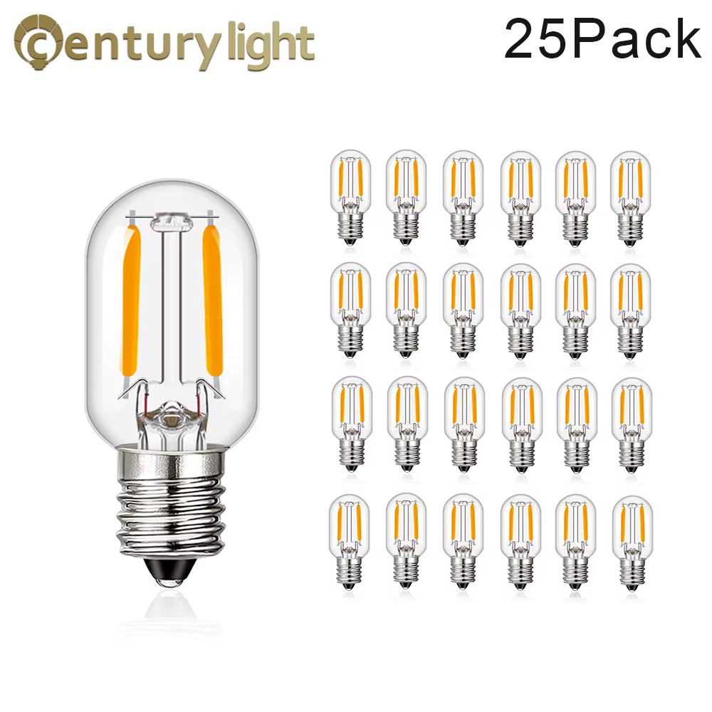 Veilleuses Led T20, ampoule à Filament tubulaire 1W, variable E12 E14, lampe de réfrigérateur Radio 