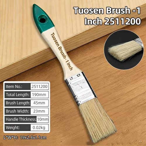 Pinceau à manche en bois, poils naturels rigides pour vernis à base d'huile, grande brosse de nettoy