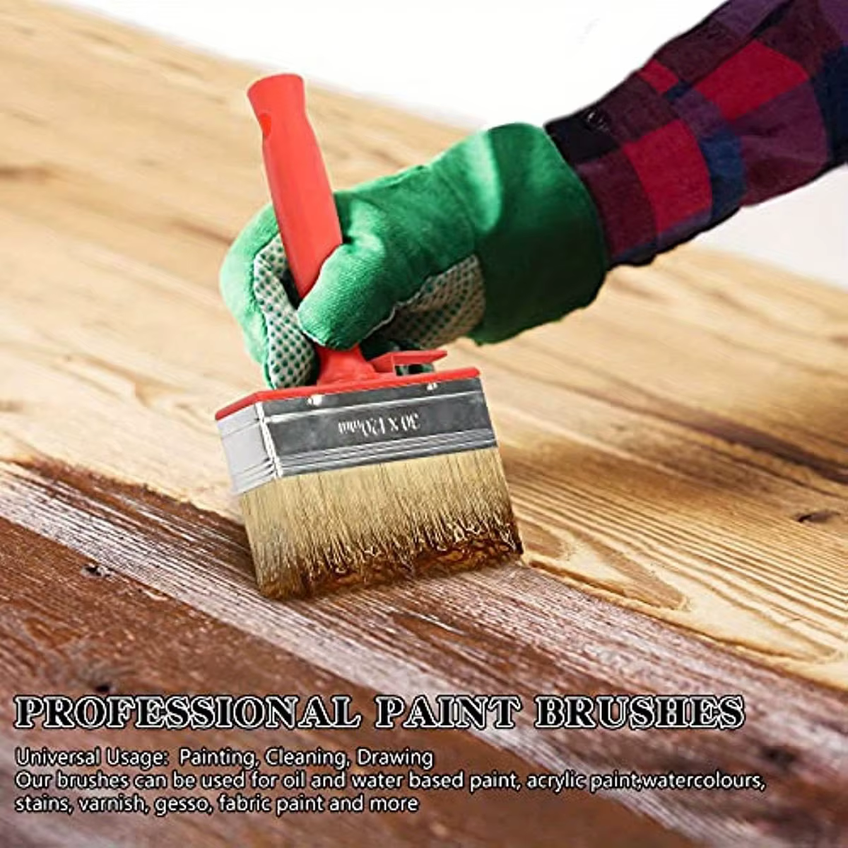 Lot de 3 grands pinceaux à peinture, idéaux pour une couverture lisse et uniforme sur les murs, les