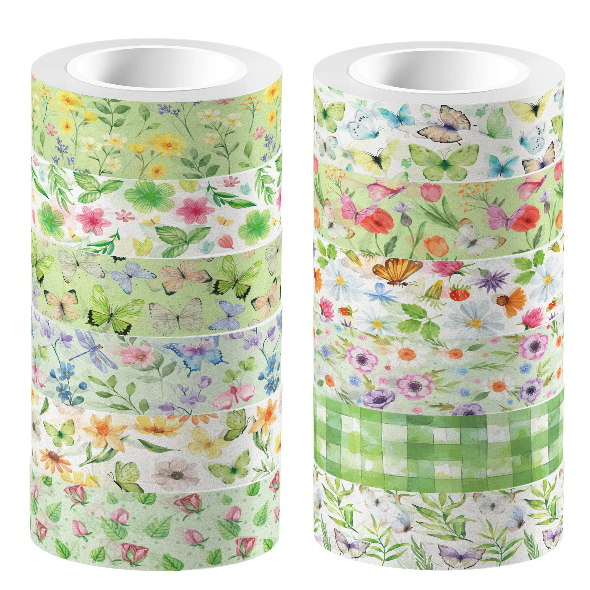 Ruban adhésif Washi à motif floral de printemps, motif de fleurs et de papillons, ruban adhésif déco