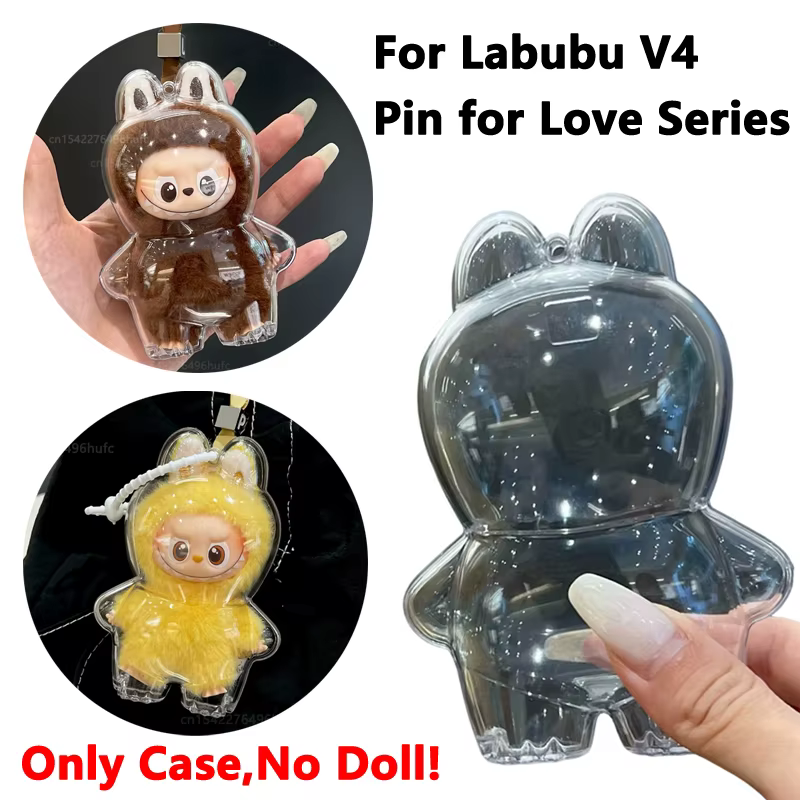 Étui de protection Transparent pour poupée Labubu V1 V2 V3, coque anti-poussière pour Labubu 4.0, bo