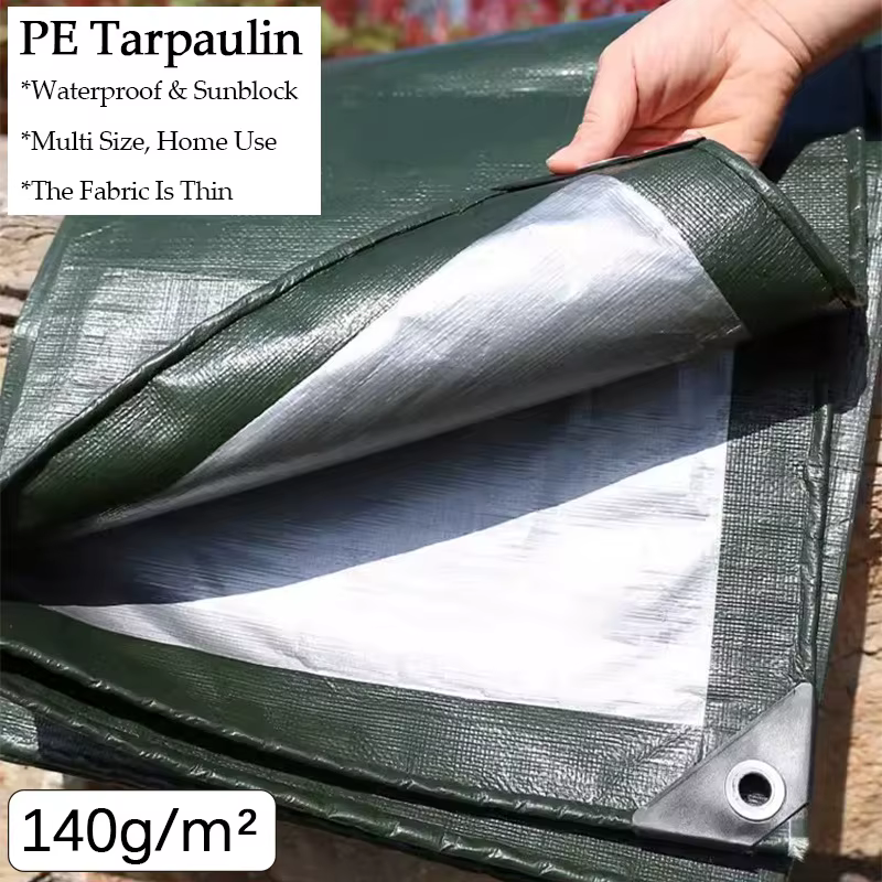 Bâche PE 140 et 180GSM, tissu imperméable pour l'extérieur, couverture de meubles, tapis de tente de