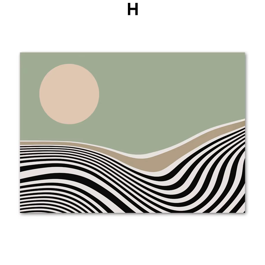 1 tableau sur toile, peinture abstraite, feuilles de plantes, lignes, fille, arc-en-ciel, géométrie,