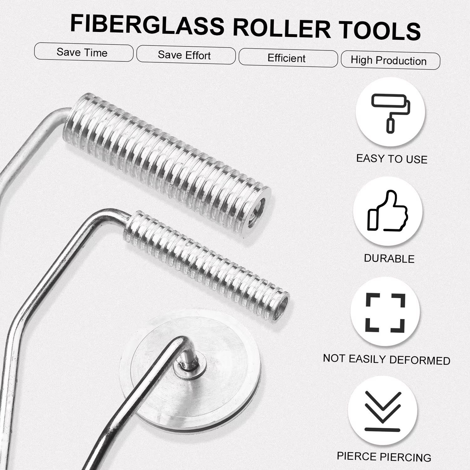 Kit d'outils de rouleau en fibre de verre, 3 pièces, outil de palette à bulles en fibre de verre, Ki