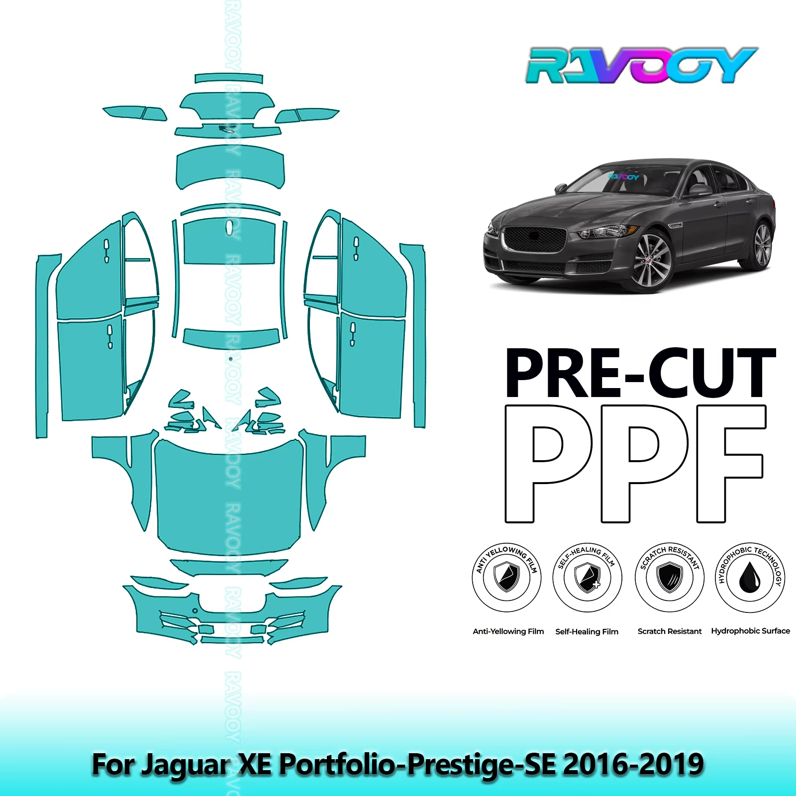 Film de Protection de peinture PPF prédécoupé de 8.5Mil, véhicule complet pour portefeuille Jaguar X