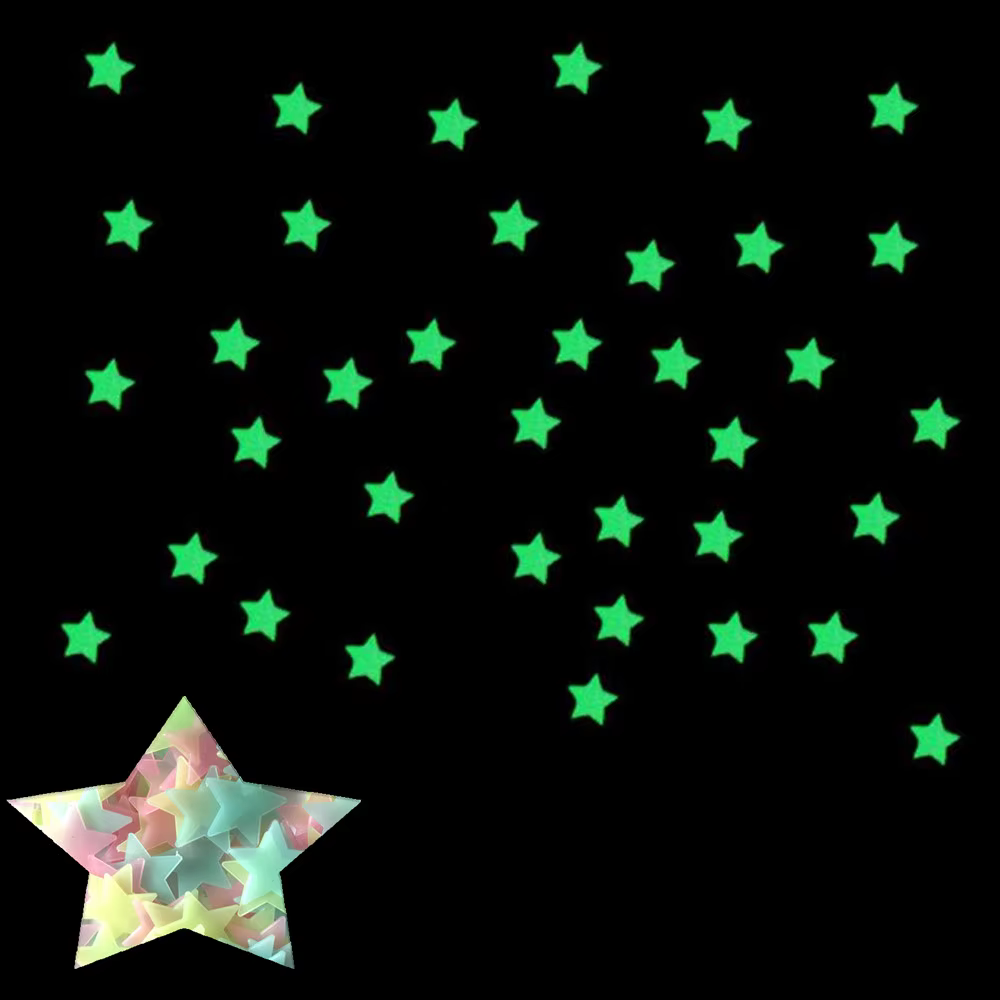 Autocollants muraux étoiles fluorescentes qui brillent dans la nuit, 100 pièces, décoration pour cha