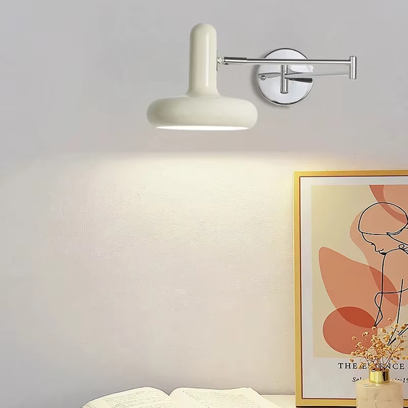 Applique murale rétractable rotative et pivotante, style nordique moderne, lampe de chevet pour cham