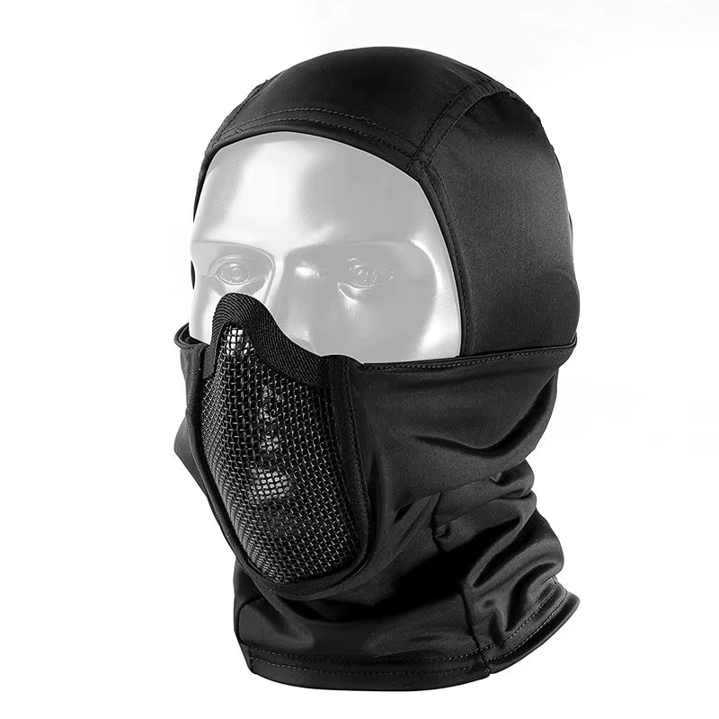 Ensemble d'équipement de Protection Airsoft, masque en maille demi-visage avec Protection des oreill