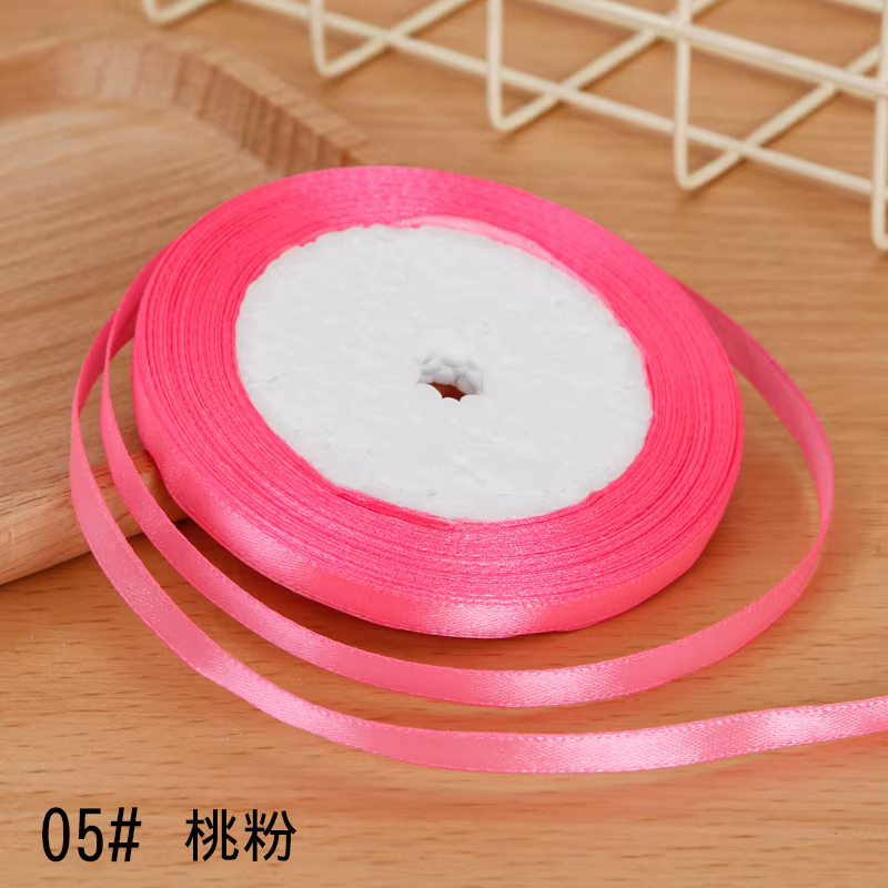 Ruban en satin de soie de 25 yards et 6 mm pour artisanat, ruban pour nœuds, sangles, emballage cade