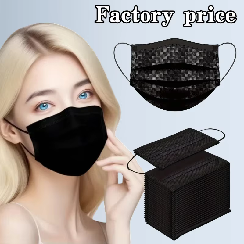 100 masques jetables à filtration protectrice à 4 couches, adaptés aux fêtes, aux voyages et aux act