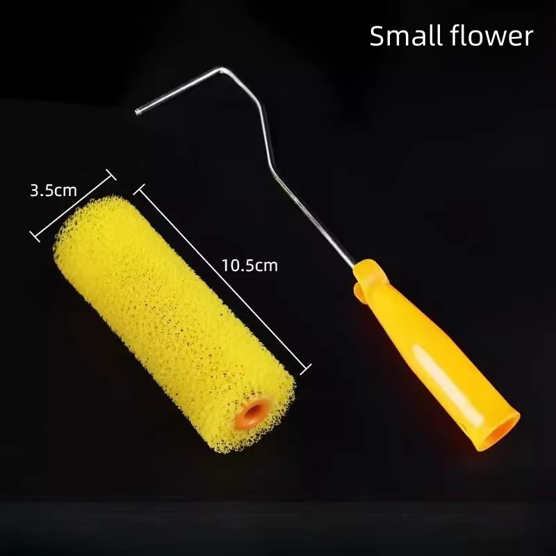 Rouleau de peinture murale 4/8 pouces, brosse Portable, éponge, rouleau de peinture avec poignée, br