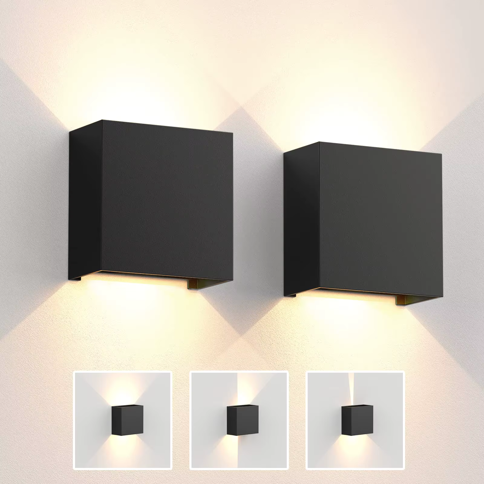 Appliques murales LED 6W, lampe murale moderne d'intérieur et d'extérieur IP65, lumières murales hau