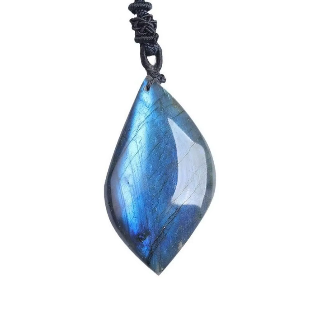 Pierre artisanale naturelle en labradorite brute, pendentif en cristal de labradorite poli exquis, f