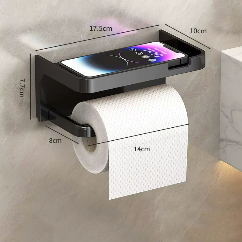 Porte-papier toilette mural multifonctionnel, organisateur WC, support pour serviettes de cuisine, s