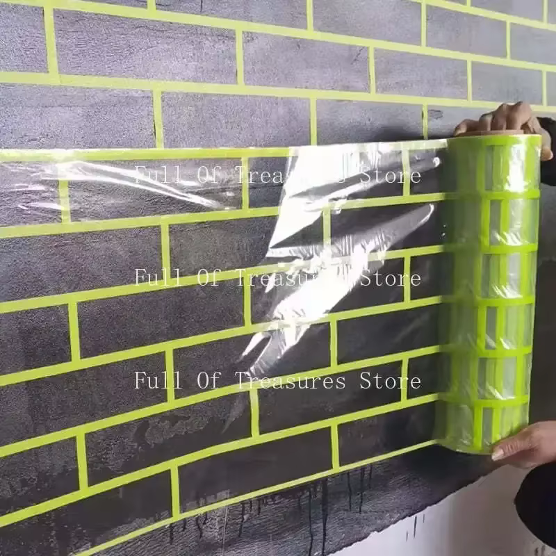 1 rouleau de 10M de ruban de moule à motif de brique peinte, mur extérieur intérieur extérieur 6*24*
