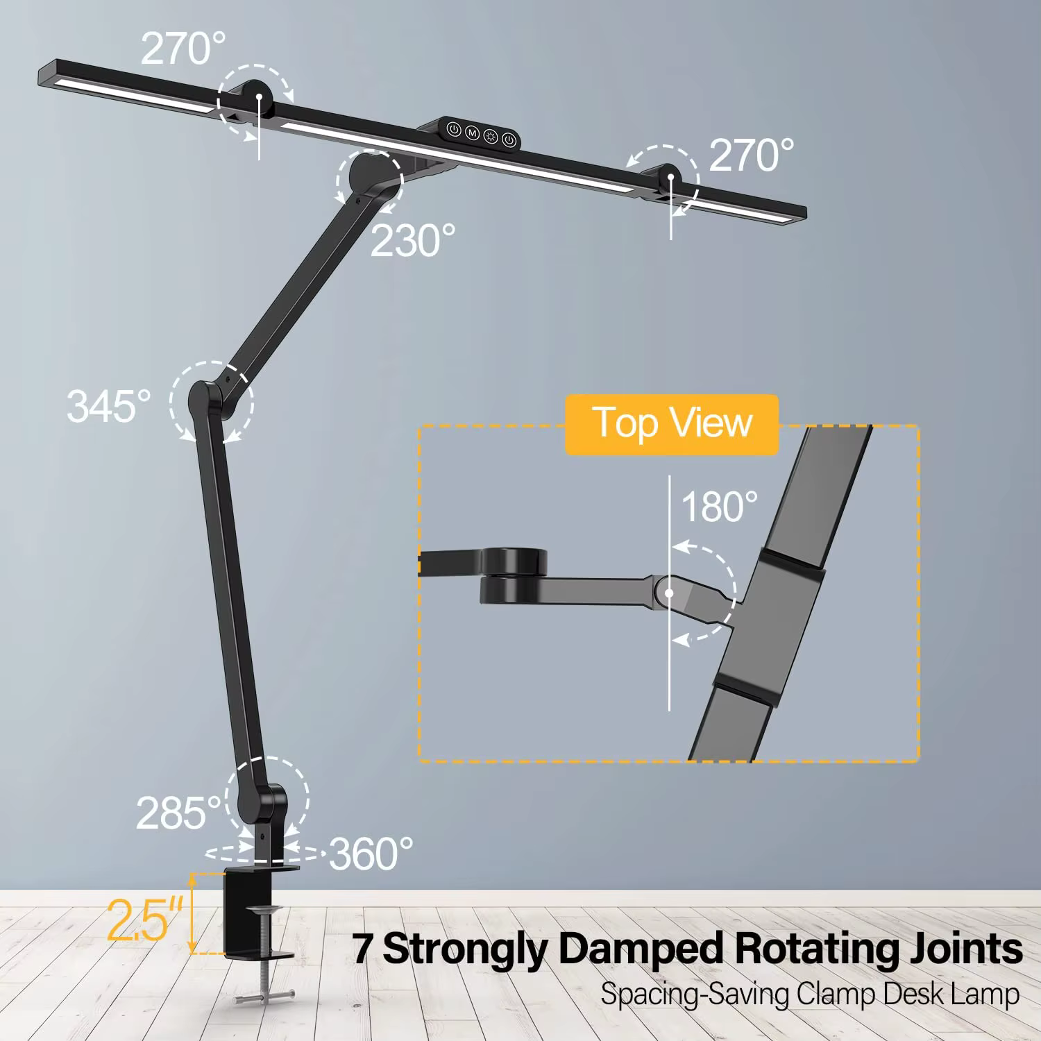 Lampe de bureau LED avec pince, lampe de bureau d'architecte pour le bureau à domicile avec éclairag