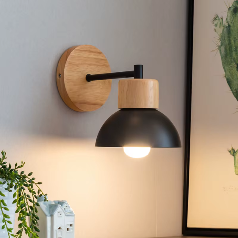 Applique Murale LED en Bois au Design Nordique Créatif, Luminaire Décoratif d'Nik, Idéal pour une Ch