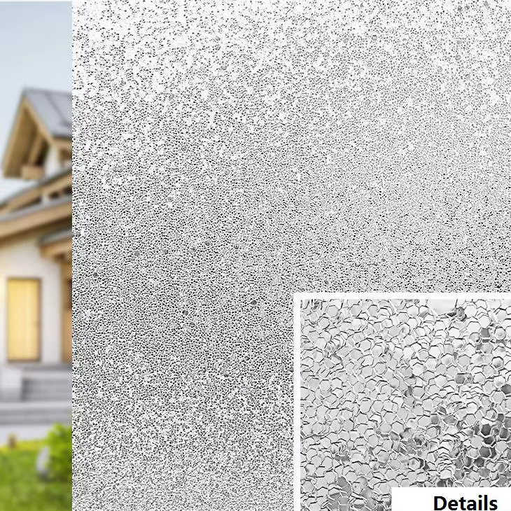 Film de fenêtre en verre, Film de confidentialité pour fenêtre givrée, vinyle décoratif 3D, décalcom