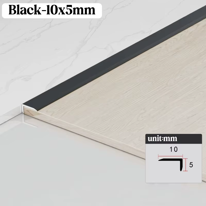 90 ° Profilé d'angle droit en aluminium en forme de L, inflexible, pour protection d'escalier, bor