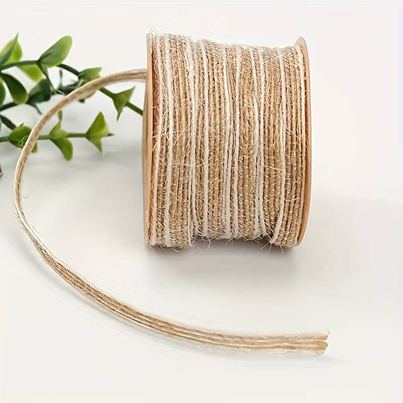 Corde en jute naturelle de 10 m pour l'artisanat, l'emballage de cadeaux et les projets de bricolage