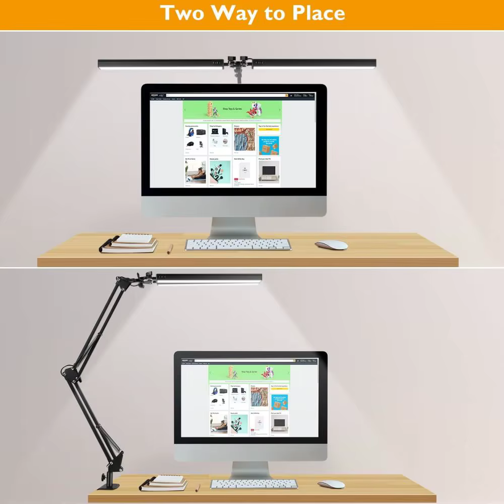 Lampes de bureau LED à intensité variable en continu, moniteur d'ordinateur, lampe de Table USB pour
