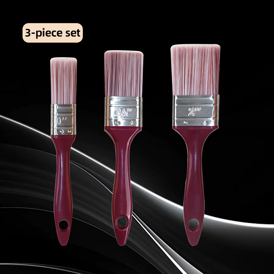 Ensemble de pinceaux à peinture ProCraft 3 pièces, précision multi-angles, poils à séchage rapide et