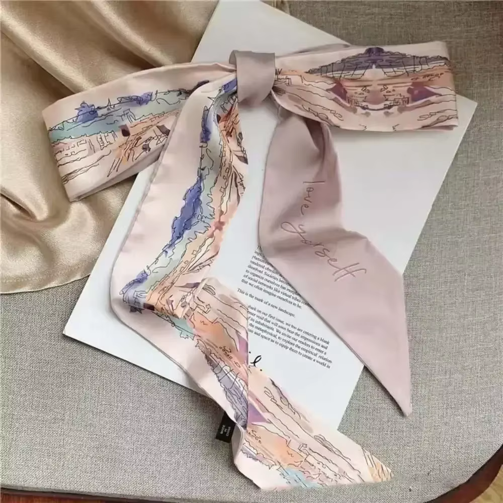 Ruban de sauna pour cheveux, écharpe de style chinois, papillon, peinture à l'huile florale, mode