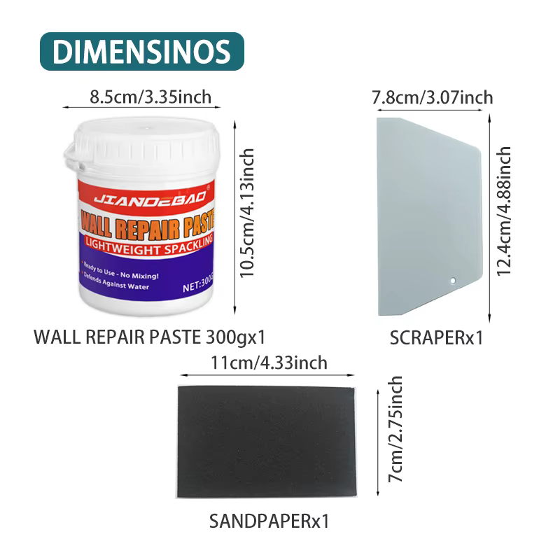 Mastic de pâte de réparation murale – Séchage rapide, facile à appliquer pour les fissures murales, 