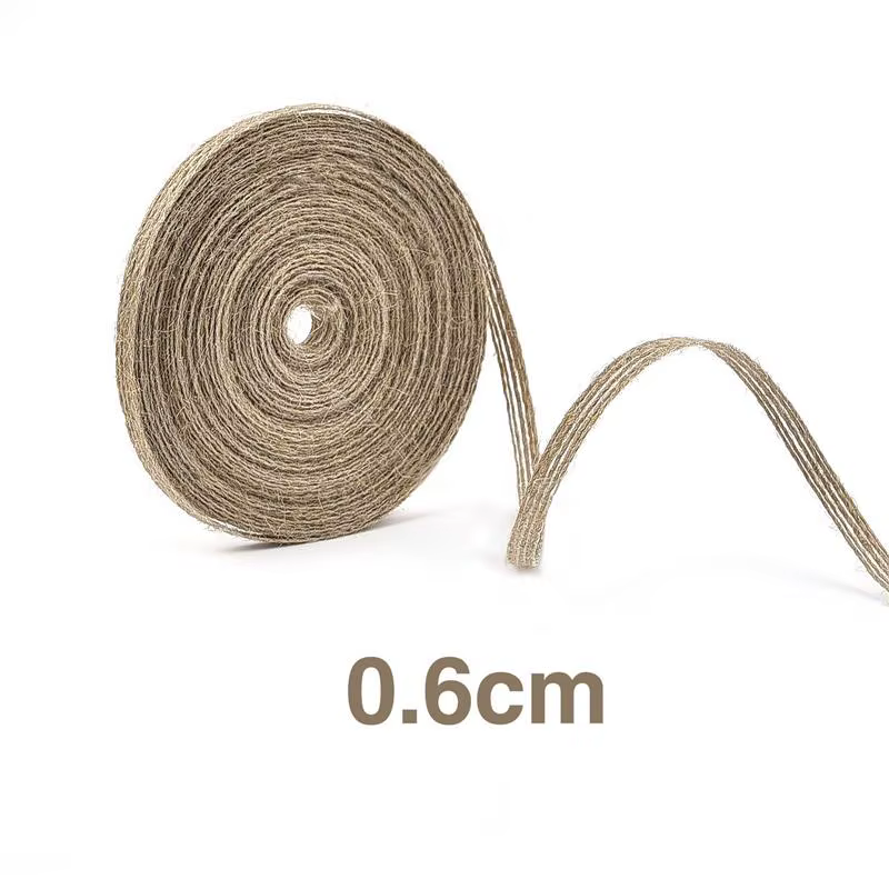 Rouleaux de toile de Jute 10M/rouleau, ruban hessien avec dentelle, décoration de mariage rustique V