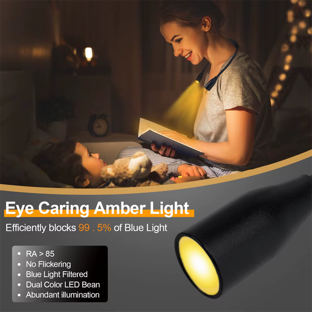 Lampe de lecture LED rechargeable par USB 360 ° Lampe de lecture à bras Flexible, lampe de cou pou