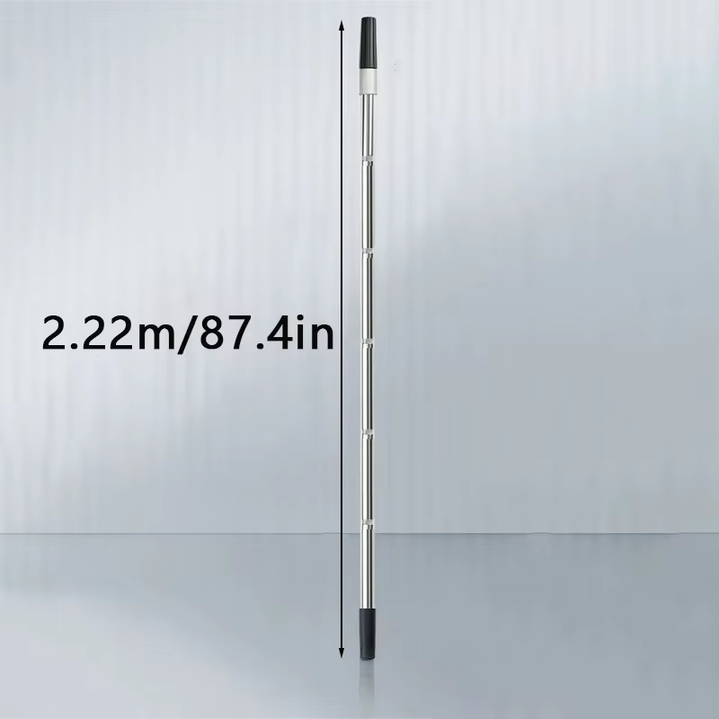 Brosse à rouleaux en acier inoxydable pour nettoyage, avec tige d'extension portable détachable de 2