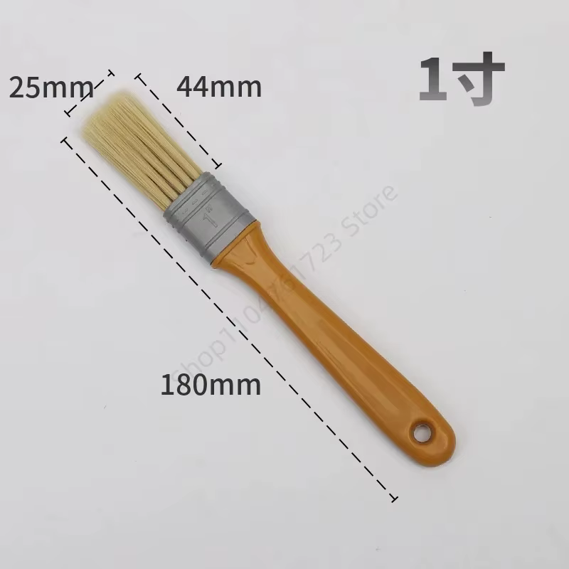 Brosse à peinture murale avec manche en plastique, 5 pièces, pour amélioration de l'habitat, poils s