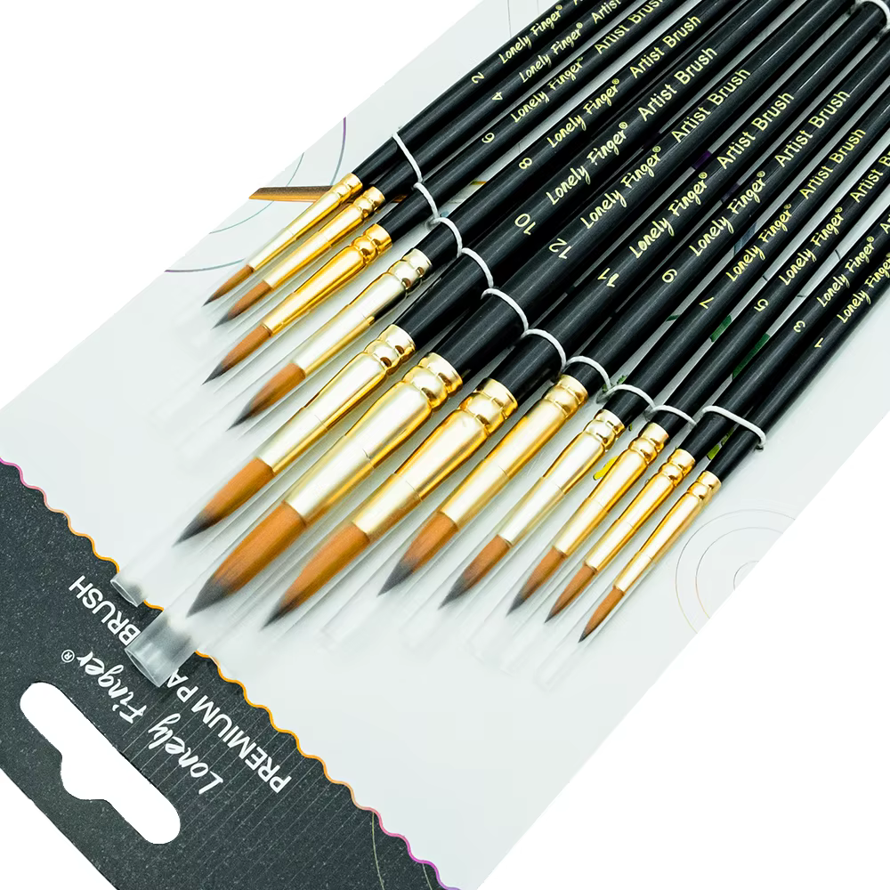 Ensemble de pinceaux pour artistes, 12 pinceaux professionnels de type filbert pour peinture acryliq