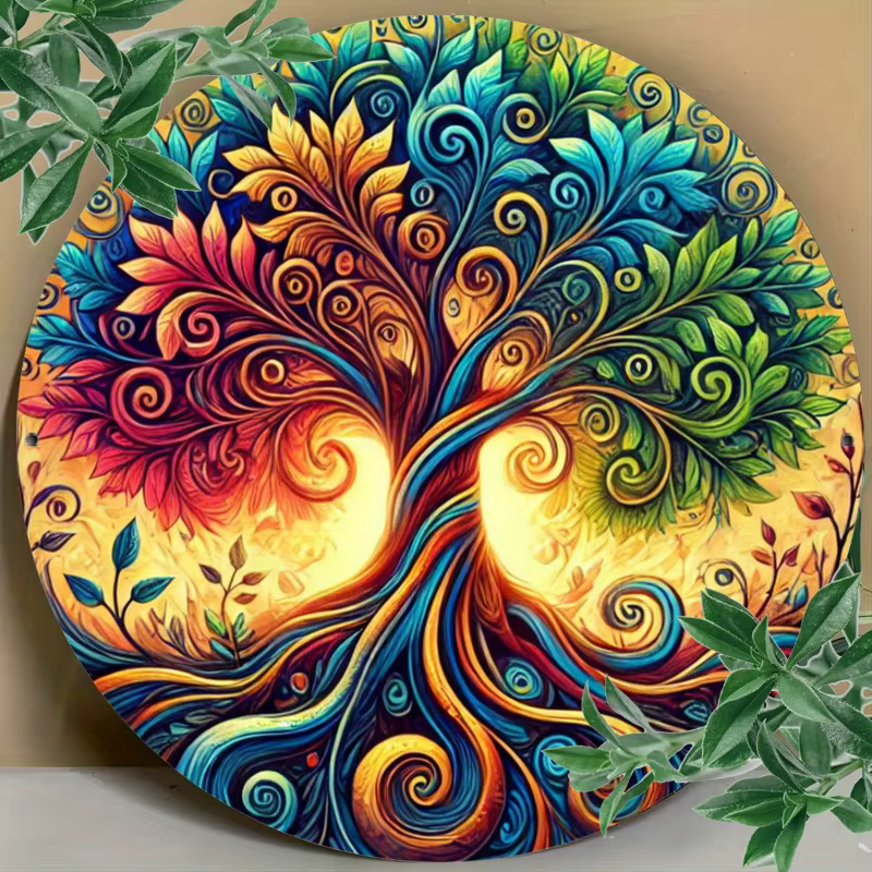 Arbre de vie Mandala Art mural en fer – Parfait pour la décoration intérieure, la cuisine, le salon,