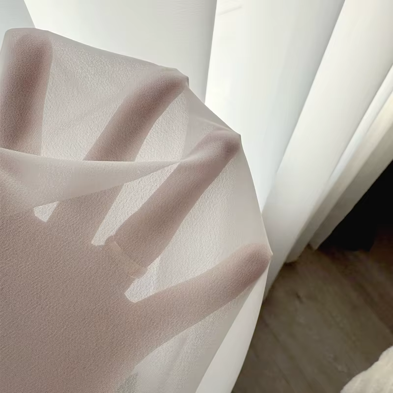 Asazal solide blanc Tulle luxueux en mousseline de soie pure fenêtre rideaux pour salon moderne Voil