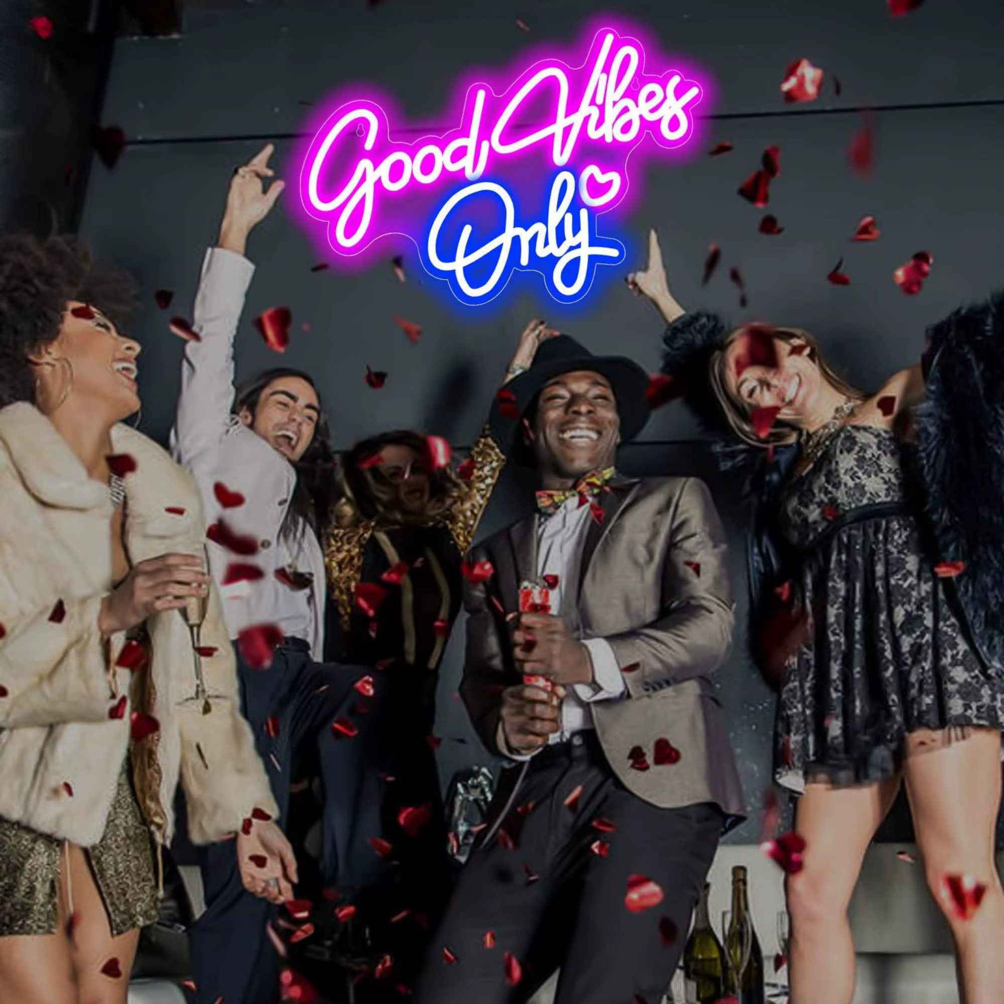 Enseigne au néon Good Vibes Only pour décoration murale, lumière LED pour chambre à coucher, aliment
