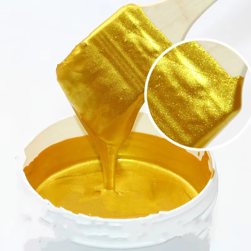 Peinture dorée brillante 60g, peinture pour bois, laque métallique, peinture à base d'eau sans goût,