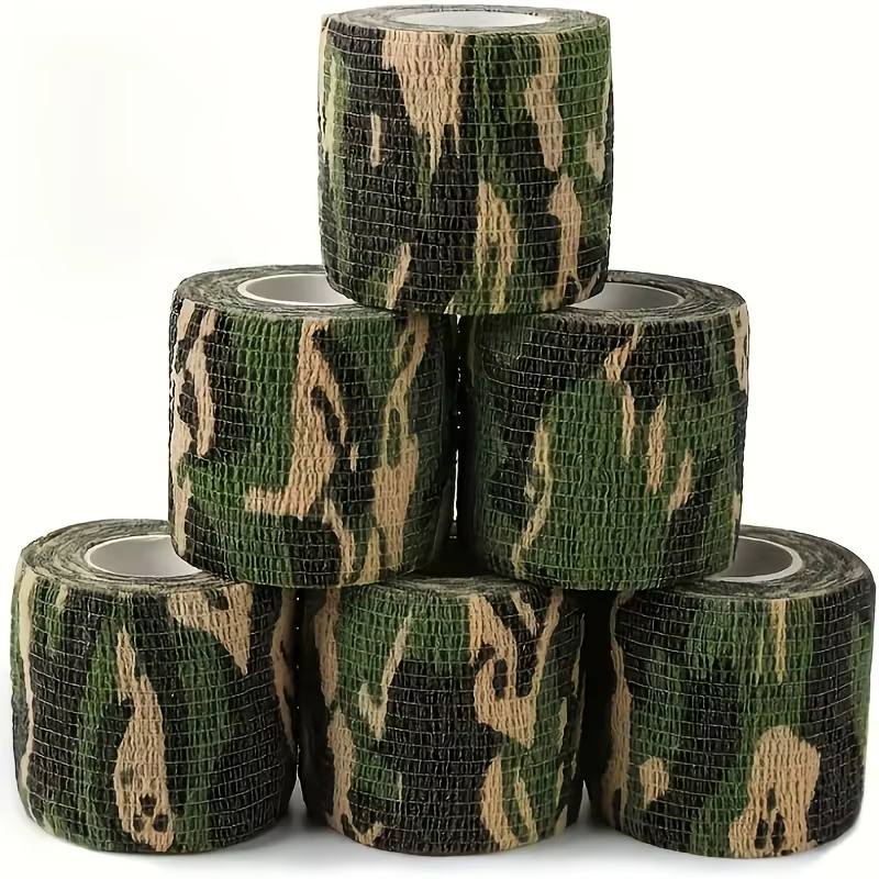 6/12 rouleaux de ruban adhésif camouflage, bandages cohésifs non tissés, bandages pour animaux de co