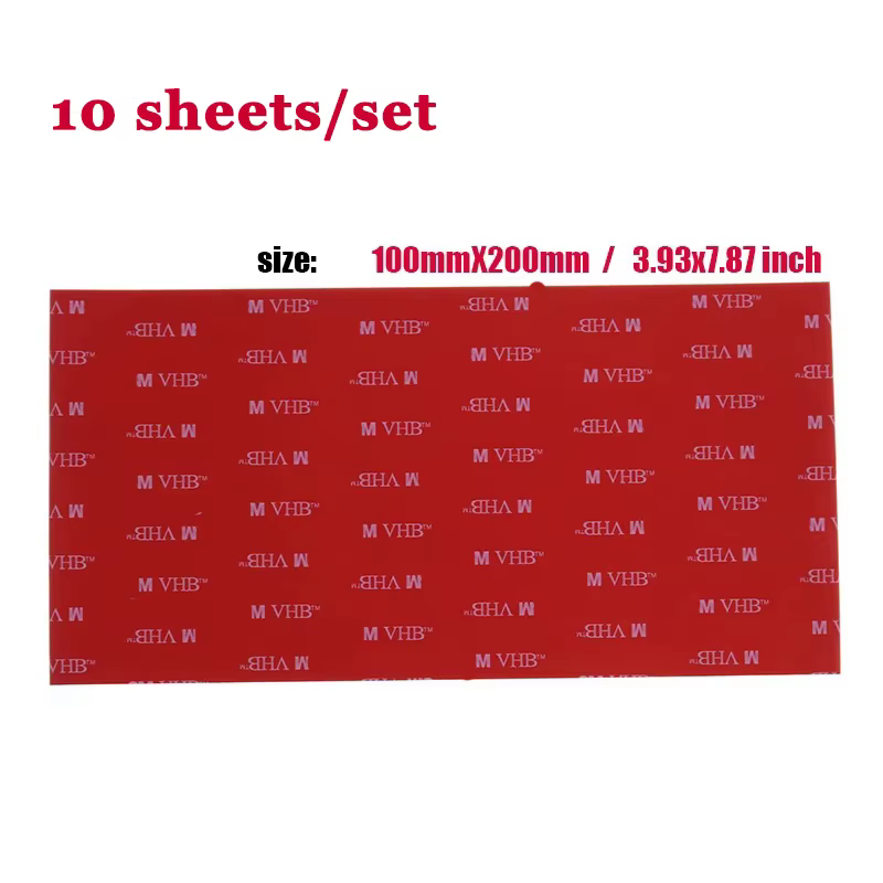10 feuilles de papeterie de bureau Double face, grand 100x200 Mm, gris, Installation adhésive Double