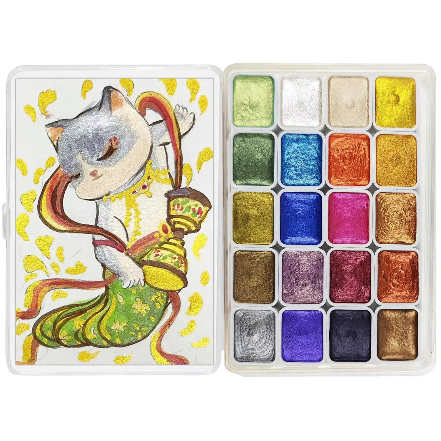 Peinture aquarelle nacrée 20/24/60/72 couleurs, scintille intense, couverture professionnelle, solid