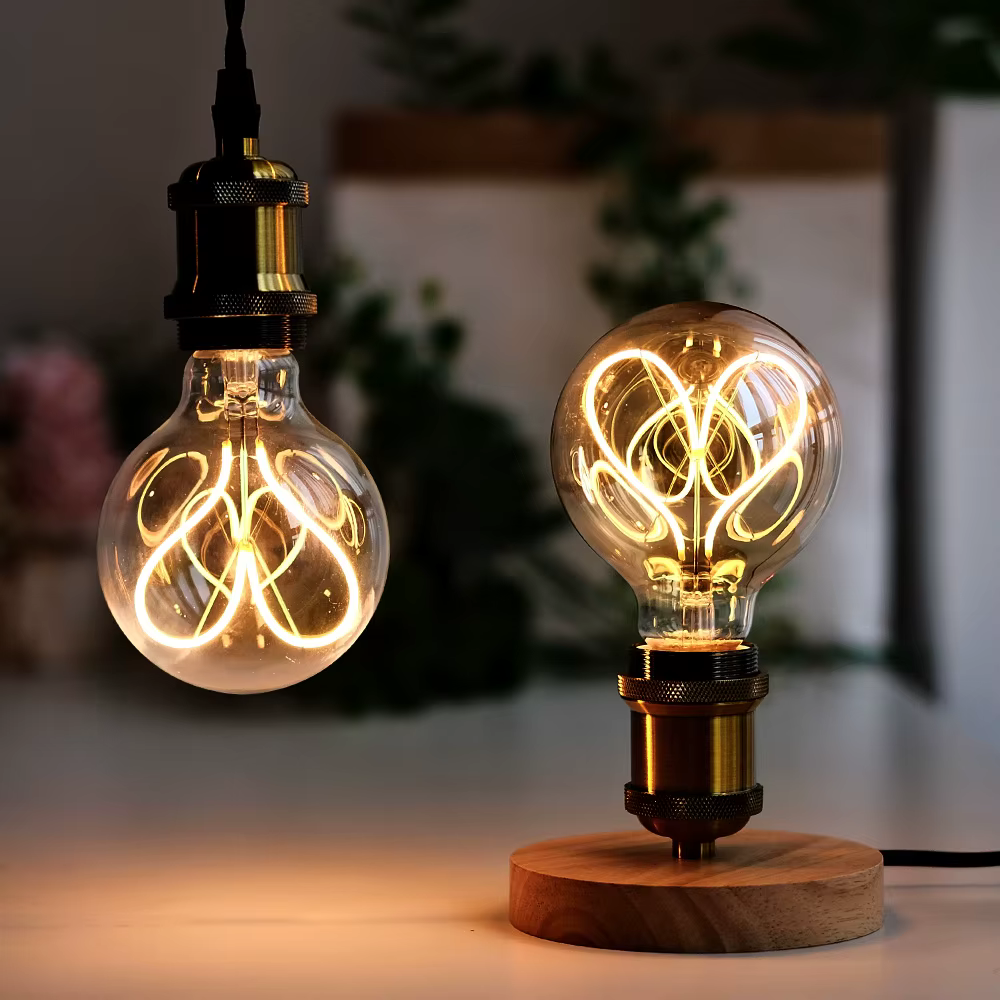 TIANFAN Vintage ampoule Led G95/G30 Edison ampoule 4W Dimmable 220V 110V E26 E27 coeur Filament ampo