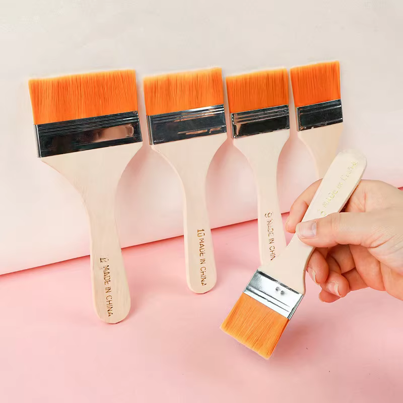 Pinceaux de peinture artistique, 12 pièces, poils synthétiques en Nylon, manche en bois, multifoncti