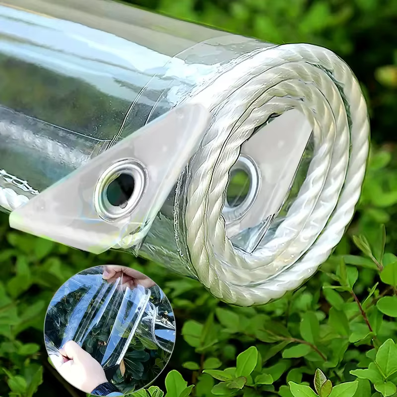 Bâche transparente imperméable en PVC avec œillets, auvents durables et résistants aux intempéries, 