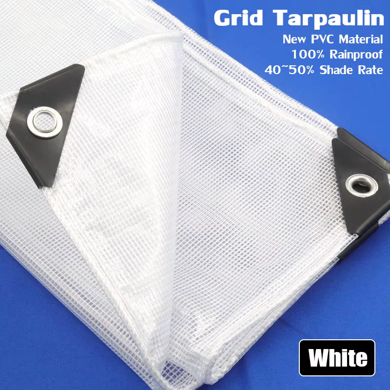 Bâche à grille en PVC translucide, tissu imperméable, Anti-UV, voile d'ombrage solaire, couverture d