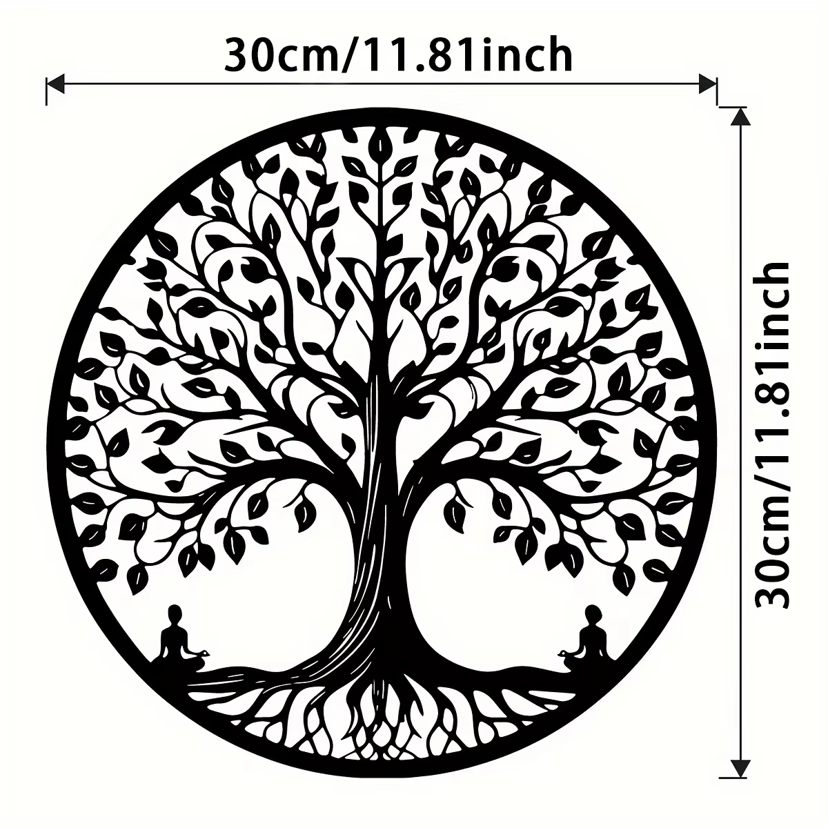[Nature Tree] Art mural rétro arbre de vie en fer 1 pièce, Art au trait découpé au Laser en métal, d