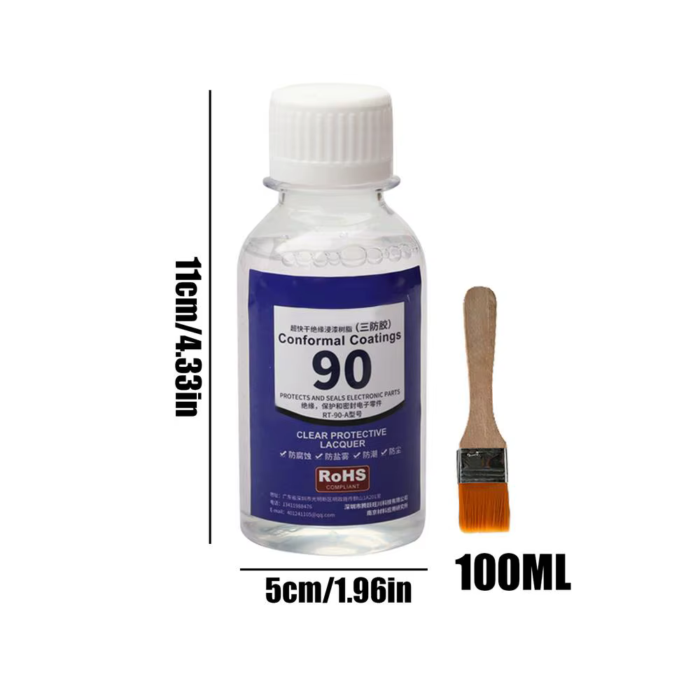 Composé de protection transparent 100 ml, revêtement électronique imperméable, peinture à séchage ra